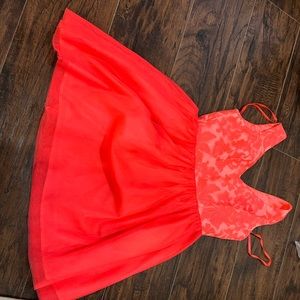 BRIGHT pink dress!